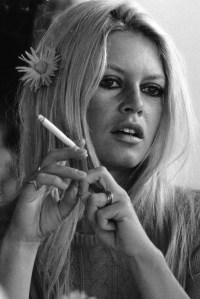 Brigitte Bardot lighting up