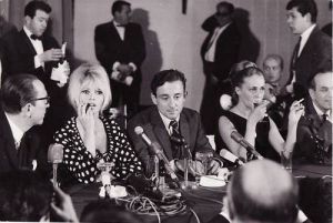 Brigitte Bardot with the Press