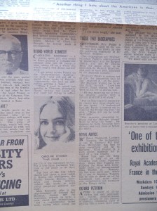 Caroline starting out on her world trip 1968